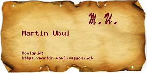 Martin Ubul névjegykártya
